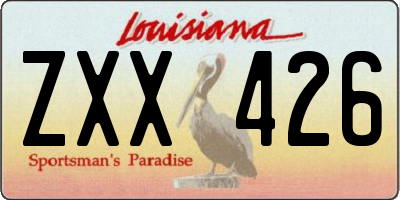 LA license plate ZXX426