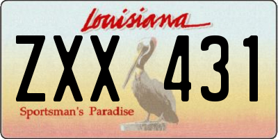 LA license plate ZXX431