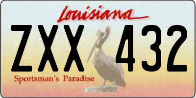 LA license plate ZXX432