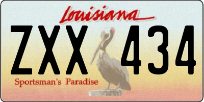 LA license plate ZXX434