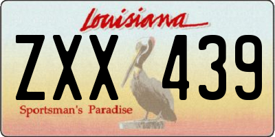 LA license plate ZXX439