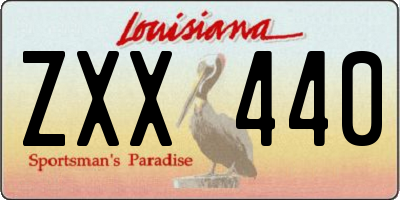 LA license plate ZXX440