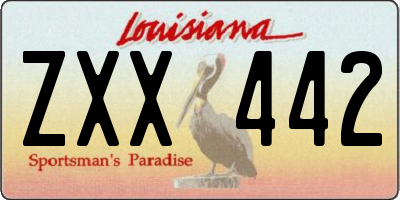 LA license plate ZXX442