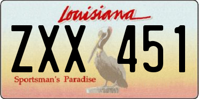 LA license plate ZXX451