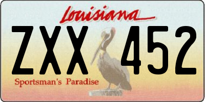 LA license plate ZXX452