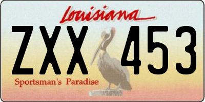 LA license plate ZXX453