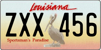 LA license plate ZXX456