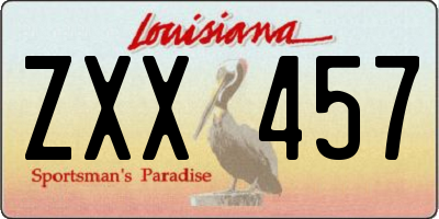 LA license plate ZXX457