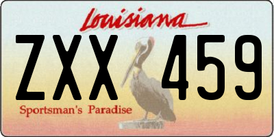 LA license plate ZXX459