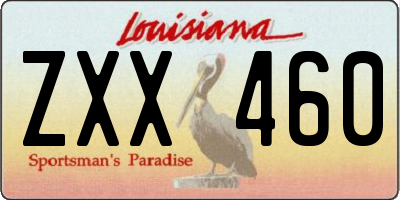 LA license plate ZXX460