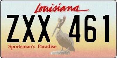 LA license plate ZXX461