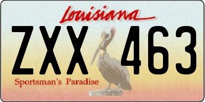 LA license plate ZXX463