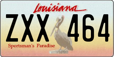 LA license plate ZXX464