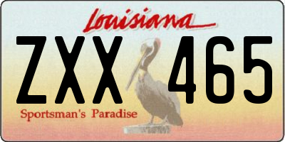 LA license plate ZXX465