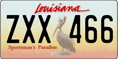 LA license plate ZXX466