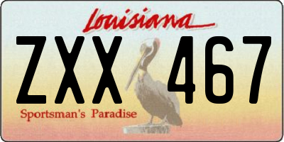 LA license plate ZXX467