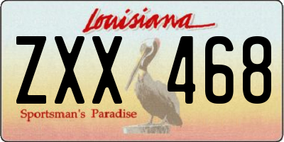 LA license plate ZXX468