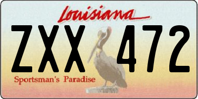 LA license plate ZXX472