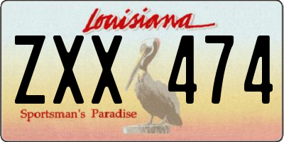 LA license plate ZXX474