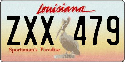 LA license plate ZXX479