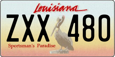 LA license plate ZXX480