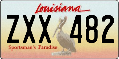 LA license plate ZXX482