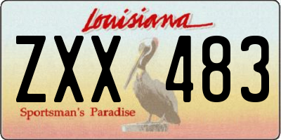 LA license plate ZXX483