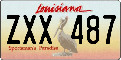 LA license plate ZXX487