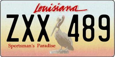 LA license plate ZXX489