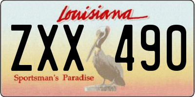 LA license plate ZXX490