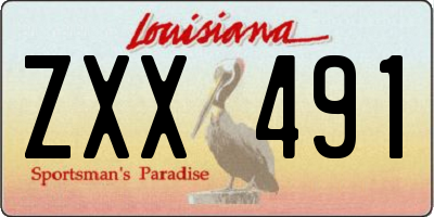 LA license plate ZXX491