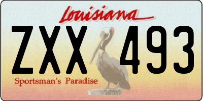LA license plate ZXX493