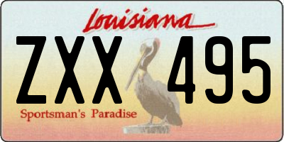 LA license plate ZXX495