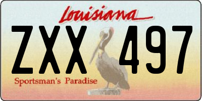 LA license plate ZXX497