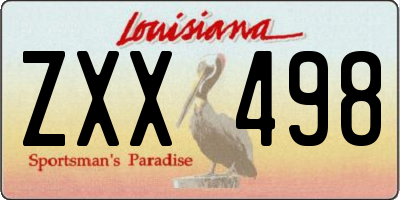 LA license plate ZXX498