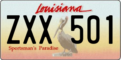 LA license plate ZXX501