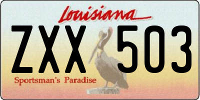 LA license plate ZXX503