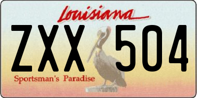LA license plate ZXX504