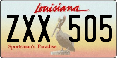 LA license plate ZXX505