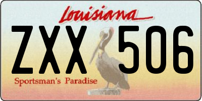 LA license plate ZXX506