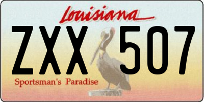 LA license plate ZXX507