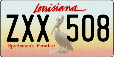 LA license plate ZXX508