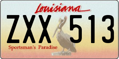 LA license plate ZXX513
