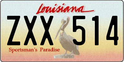 LA license plate ZXX514