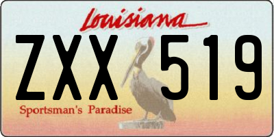 LA license plate ZXX519