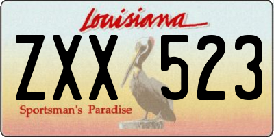 LA license plate ZXX523