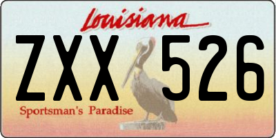 LA license plate ZXX526