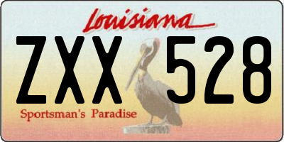 LA license plate ZXX528