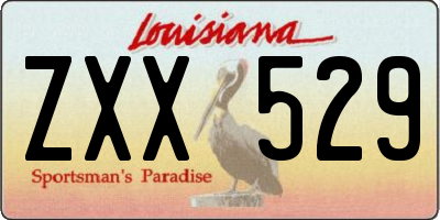 LA license plate ZXX529