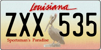 LA license plate ZXX535